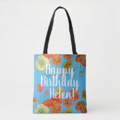 Oranje papaver bloemen Birthday Womans Bag Tote Bag (Voorkant)