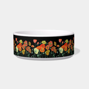 Oranje papaver  bloemen florapet Drink Bowl Voerbakje