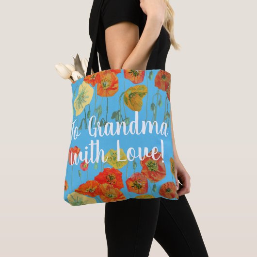 Oranje papaver bloemen grootma Love Bag Tote Bag (Dichtbij)