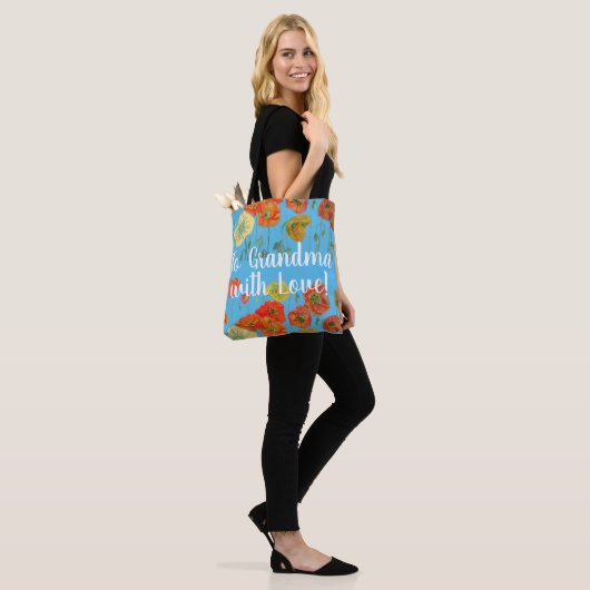 Oranje papaver bloemen grootma Love Bag Tote Bag (Op model)