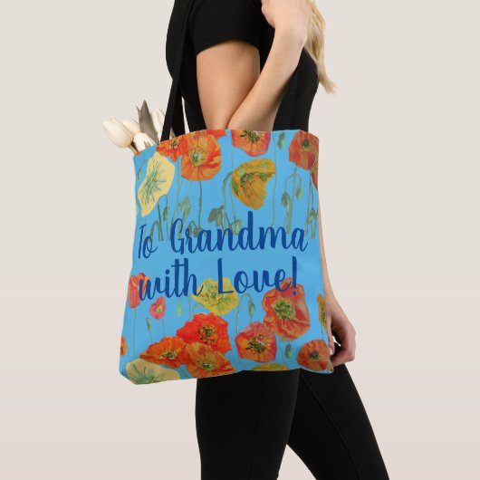 Oranje papaver bloemen grootma Love Bag Tote Bag (Dichtbij)