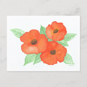 Oranje papaver briefkaart