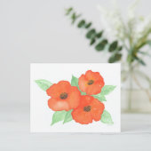 Oranje papaver briefkaart (Staand voorkant)
