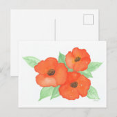 Oranje papaver briefkaart (Voorkant / Achterkant)