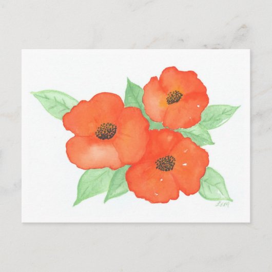 Oranje papaver briefkaart (Voorkant)