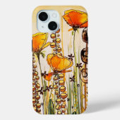 Oranje papaver bruine stengels Case-Mate iPhone case (Achterkant)