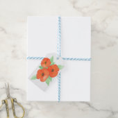 Oranje papaver cadeaulabel (Met Touw)