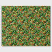  oranje papaver cadeaupapier (Vlak)