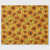 Oranje papaver cadeaupapier (Vlak)