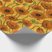 Oranje papaver cadeaupapier (Hoek)