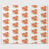 Oranje papaver cadeaupapier (Vlak)