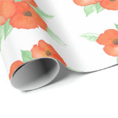 Oranje papaver cadeaupapier (Rol Hoek)