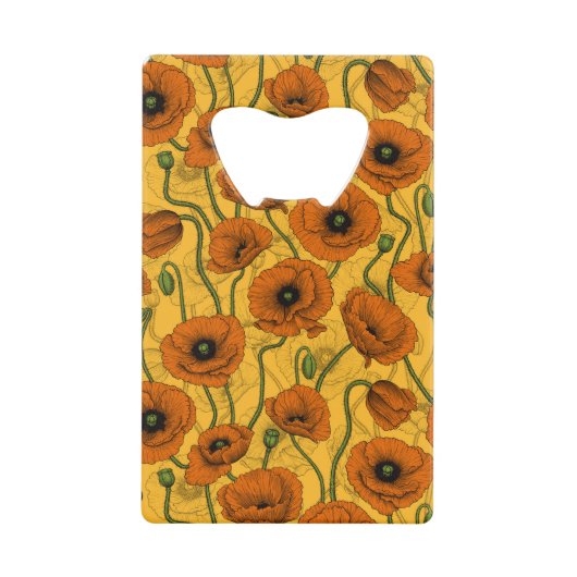 Oranje papaver creditkaart flessenopener (Voorkant)