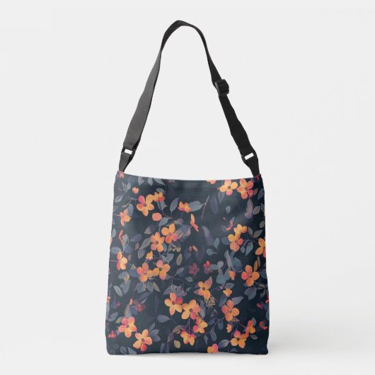 Oranje papaver crossbody tas (Achterkant)