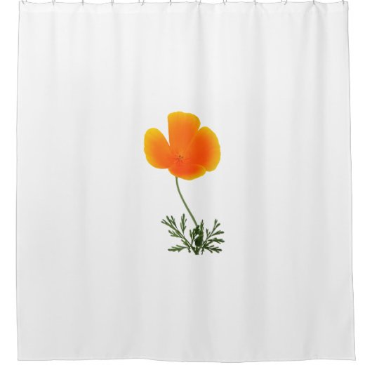 oranje papaver douchegordijn (Voorkant)