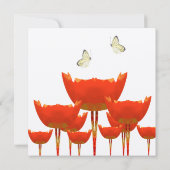 Oranje papaver en Butterflies Weddenschap Kaart (Achterkant)