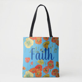 Oranje papaver Floral Faith Spirituele Canvas tas