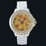 Oranje papaver horloge<br><div class="desc">Papavers bloemen,  met de hand verven in Photoshop,  naadloos patroon.</div>
