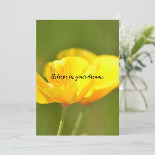 Oranje papaver kaart (Staand voorkant)