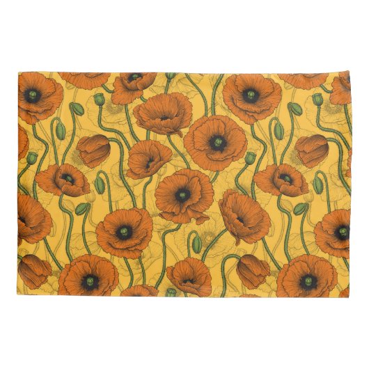 Oranje papaver kussensloop (Achterkant-Links)