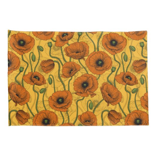 Oranje papaver kussensloop (Achterkant-Rechts)