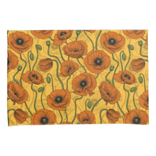 Oranje papaver kussensloop (Voorkant-Rechts)