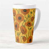 Oranje papaver latte mok (Rechterhoek)