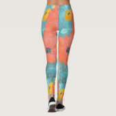 Oranje papaver leggings (Achterkant)