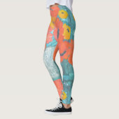 Oranje papaver leggings (Links)