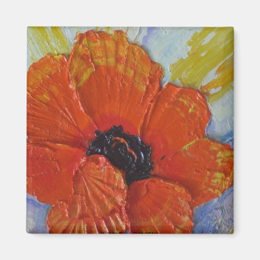 Oranje papaver Magnet (Voorkant)