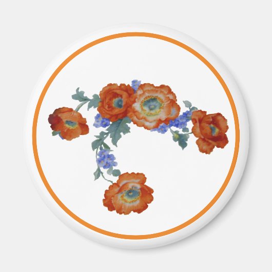 Oranje papaver Magnet (Voorkant)