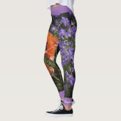 Oranje papaver met naam leggings (Links)