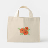 Oranje papaver mini tote bag (Achterkant)