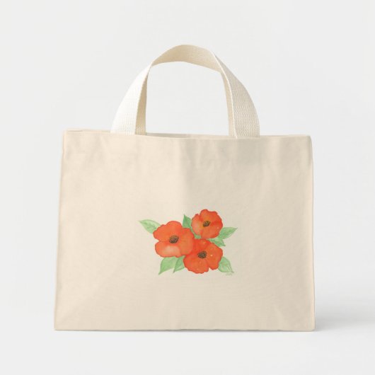 Oranje papaver mini tote bag (Voorkant)