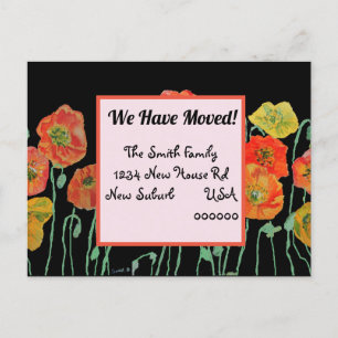 Oranje Papaver Nieuw Briefkaart van het Adres, bew