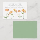 Oranje papaver nieuwe mededeling over thuisverplaa informatiekaartje (Voorkant / Achterkant)