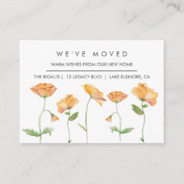 Oranje papaver nieuwe mededeling over thuisverplaa informatiekaartje