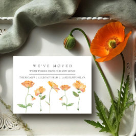 Oranje papaver nieuwe mededeling over thuisverplaa informatiekaartje