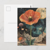 Oranje papaver onder maanlicht briefkaart (Voorkant / Achterkant)
