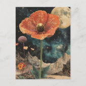 Oranje papaver onder maanlicht briefkaart (Voorkant)