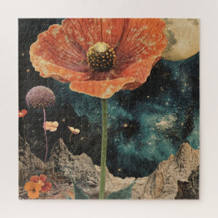 Oranje papaver onder maanlicht legpuzzel
