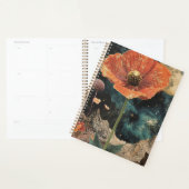 Oranje papaver onder maanlicht planner (Display)