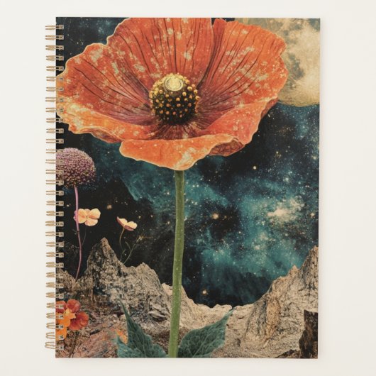Oranje papaver onder maanlicht planner (Voorkant)
