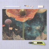 Oranje papaver onder maanlicht tissuepapier (Craft)