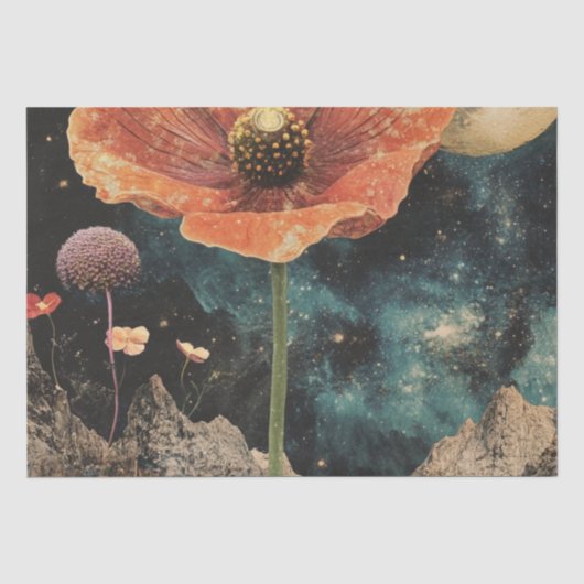 Oranje papaver onder maanlicht tissuepapier (Voorkant)