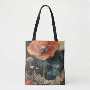 Oranje papaver onder maanlicht tote bag