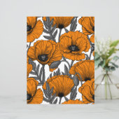 Oranje papaver op wit (Staand voorkant)