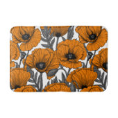 Oranje papaver op wit badmat (Voorkant)