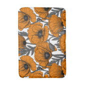 Oranje papaver op wit badmat (Voorkant Verticaal)