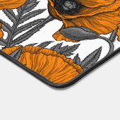 Oranje papaver op wit bureaumat (Hoek)